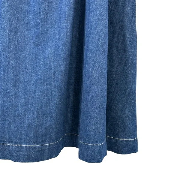 Reformation Jeans Tagliatelle Dark Wash Blue Denim Midi Dress sz 6 - Picture 7 of 15